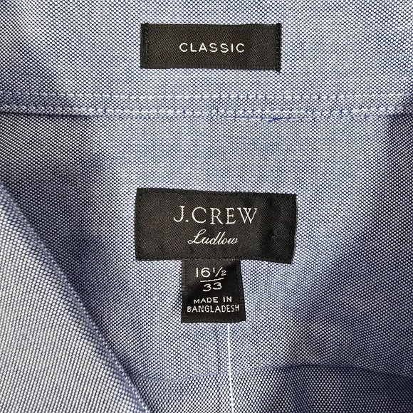 J Crew Ludlow Shirt Men 16 1/2 33 Blue Button Down Long Sleeve Micro Dots Office - Picture 5 of 15